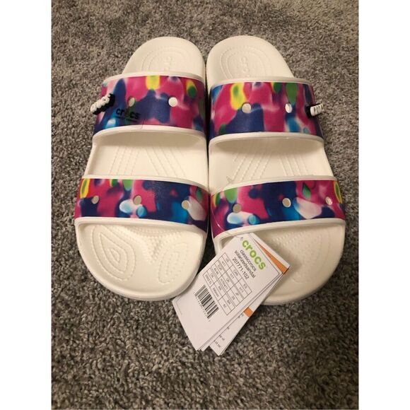 Crocs Classic Solarized Sandal Tie Dye Men’s Size 11 - Picture 2 of 5